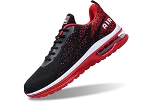 GOOBON Air Shoes for Men Tennis Sports Athletic Workout Gym Running Sneakers - AllBlack - Size 9 UK