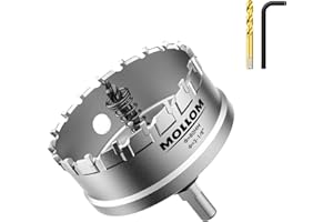Mollom (80mm | 3-1/8'') Seghe a tazza in carburo pesante con 2 punte pilota, taglia acciaio inossidabile, acciaio dolce, ferro, rame, ottone, plastica