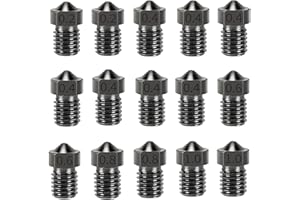 LANKEGU 15PCS Buses Durcies pour Imprimante 3D Anycubic Kobra, 7 x 0,4 mm et 2 Buses Durcies Résistantes à l'usure 0,2 mm, 0,6 mm, 0,8 mm pour Anycubic Mega, Mega X, Chrion, Kobra Neo