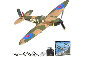 VOLANTEXRC RC Plane WWII Spitfire Remote Controlled Plane with Upgraded Canopy,Xpilot Stabilization System & One Key Aerobatic Radio Control Airplane for Beginner&Adult (76112v2 Green)