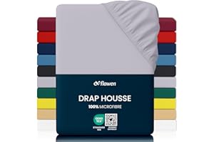 Flowen Drap Housse 140x190 cm en Microfibre Gris Clair avec Coins Élastiqués pour Matelas de 30 cm Haut Tissu Anti-Acarien Hypoallergénique De Haute Qualité Doux et Durable Lavable en Machine