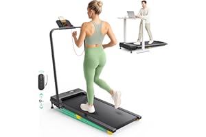 ‎UREVO Laufband mit 9% Steigung, Walking pad klappbar mit Sicherheitsgriff, One-Touch-HIIT-Modus, Gehen, Joggen oder Laufen fürs Homeoffice, Kein Zusammenbau erforderlich, Fernbedienung & LED-Anzeige