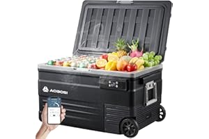 AAOBOSI Frigorifero Portatile 74L con App Controllo e Compressore, Frigo Portatile per Auto e Campeggio, Alimentazione 12/24V DC e 100-240V AC, Ideale per Famiglia, RV e Viaggi