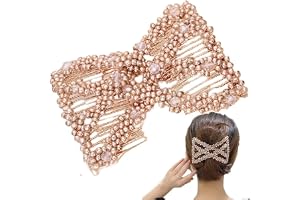 Elastiska pärlor – dubbla hårklämmor kammar stretchbart hår kammar Magic Hair Side Combs hårröd tillbehör