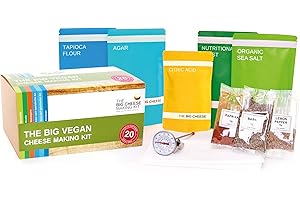 THE BIG CHEESE MAKING KIT The Big Vegan Cheese Making Kit UK | Make Your Own Cheese Kit | Easy Cheese Making Kits Perfect as Foodie Gifts, 6 Different Dairy Free Cheese Creations, 20 Batches