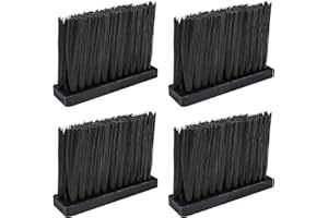 NUYOAH Kaminbürste Ersatzbürstenkopf Kaminbesen 4Stk Ersatzbesen Für Kaminbesteck Kaminbürstenkopf 60 mm Borsten Ofenbesen Für Zuhause Und Kaminreinigung Swerkzeuge (Schwarz)