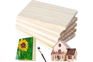 CXAFQ 5 Piezas De Madera Sin Terminar - 15 x 15 x 2cm, Rectángulos En Blanco Para Manualidades, Pintar, Pirograbado, Decoraciones, Posavasos