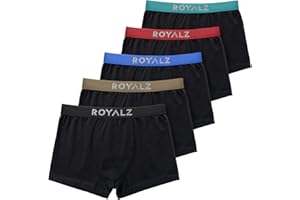 ROYALZ 5-pak bokserki styl życia dla mężczyzn klasyczne męskie majtki do uprawiania sportu i noszenia na co dzień, 5 zestawów (95% bawełna / 5% spandex)
