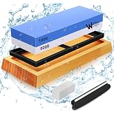 Sharpening Stone Knives &ndash; 1000/6000 Corundum 5 in 1 Kit Sharpening Stones Knives with Non-Slip Base Silicone Angle Guide Ston