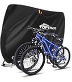 Toptrek Telo Di Copertura Per Bicicletta Per 2 Biciclette, Impermeabile 210D, In Tessuto Oxford, Per Esterni, 210 X 110 X 95 Cm, Di Alta Qualità, Con Occhielli Di Serratura, Protezione Solare