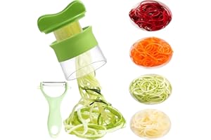 TBCZVX Spiralizer for Vegetables, Vegetable Spiralizer, Spiral Vegetable Courgette Spiralizer Cucumber Slicer, Spiralizer UK for Spiral Fries Sweet Potato Carrots Potatoes Zucchini Pasta Onions