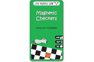 The Purple Cow PC797 Magnetic Game Box for Kids and Adults Checkers Travel