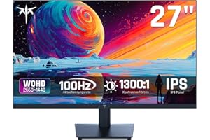 ‎KTC KTC Monitor 27 Zoll, QHD 2K 100Hz (OC 120Hz) - IPS Panel, Anti-Blaulicht Bildschirm, 96% DCI-P3, 126% sRGB, 350 cd/m², Unterstützung von Adaptive Sync, PC Monitor für Casual und Arbeiten