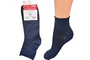 calze college 6 Paia Calzini Uomo Cotone Senza Elastico Taglia 40-46 Calze Uomo in Puro Cotone Filo di Scozia Elasticizzato Made in Italy Lunghezza Bassa alla Caviglia