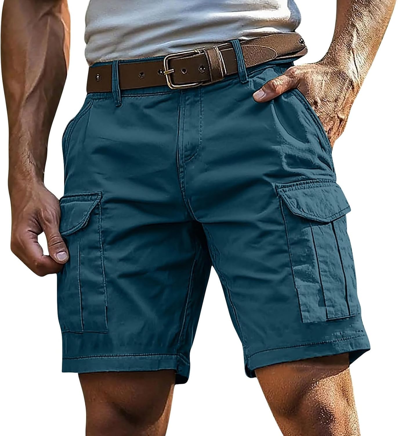 Bermudas Hombre Verano Montaña Casual Bolsillos Bermudas Senderismo Multibolsillos Trekking