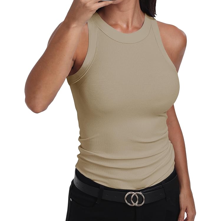 EADINVE Women's V-Neck Ribbed Tank Top - Loose Fit Sleeveless Tunic For Summer 2025 | Casual Breathable Tops - View #8