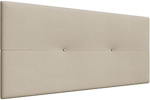 LA WEB DEL COLCHON - Cabecero tapizado Julie para Cama de 135 (145 x 55 cms) Beige Claro Textil Suave