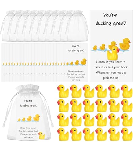 24 Sets Inspirational Gifts You're Great Cheer Up Cards Resin Ducks - View #5