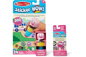 Melissa & Doug Sticker WOW! Ice Cream Bundle: 24-Page Activity Pad, Sticker Stamper, Mini Activity Pad, 500 Stickers, Arts and Crafts Fidget Toy Collectible Character