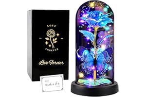 ‎FAYODO FAYODO Die Schöne und das Biest Ewige,Galaxy Geschenk für Freundin (Schmetterling Blau)