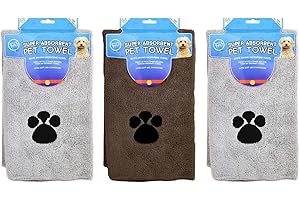 YÖL YoL Microfibre Pet Towel Set of 3 Pets Super Absorbent and Quick Dry 100X50CM