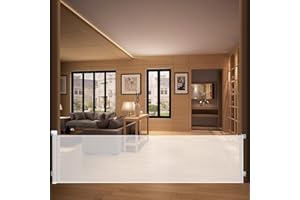 AISIR Retractable Stair Gate Baby Gate Dog Gate, 250cm Extra Wide, 83cm Tall, Safety Gates for Baby Kids Child, 2 sets Installation Accessories to Satisfy 2 Stairways/Halways/Doorways -White