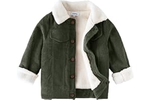 Volunboy Enfant Garçon Veste Polaire Hiver Chaud Velours Côtelé Blouson Doublé Sherpa Manteau