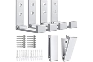 OHIYO Folding Wall Hooks 6Pcs Foldable Hooks for Hanging Coat & Bags & Hat & Key Wall Mounted Heavy Duty Aluminum Alloy Folding Coat Hooks (Silver)