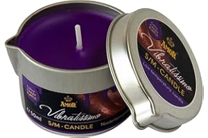 VIBRATISSIMO Vela S/M Crazy Purple 50 ml | Cera de Baja Fusión Color Lila | Calidad Sin Olor | Para Juegos Eróticos | Masaje Romántico Para Parejas