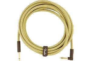 DELUXE 15' ANGL INST CABLE TWD | Högvärdig gitaarkabel, 99% syrefri köpare, 24-karats jackpluggen 6,3 mm, stor ruis, elektris
