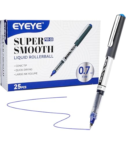 EYEYE Rollerball pennen met vloeibare inkt, 0,5 mm extra fijne punt, 12