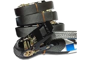 4 Stück Spanngurt Zurrgurt mit Ratsche 5m schwarz in EN 12195-2 Qualität, iapyx®