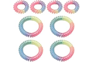 Zulbceo invisibobble Power kolorowe włosy Magic Rainbow 8 x spirala do włosów, kolorowe włosy, dla dziewcząt, kobiet, rozciągliwych gumek do włosów, dla dziewcząt i kobiet, grube włosy