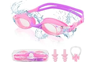 Mezere Kids Swimming Goggles Kids 6-14 Anti Fog Swim Goggles No Leaking Girls Swimming Goggles UV Protection Childrens Goggle Swim Glasses