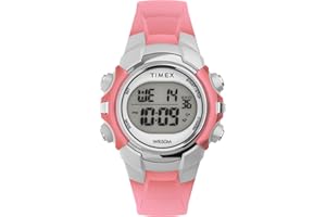 Timex Sport zegarek uniseks 33 mm – różowy pasek z żywicy, tarcza cyfrowa, koperta w kolorze srebrnym, TW5M61600