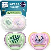 Philips Avent Ultra Air Pacifiers: Anatomically Designed for Babies 6-18 Months, Soft Silicone Symmetrical Teat BPA-Free with