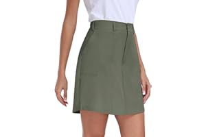 MoFiz Women's Tennis Skirt Athletic Golf Sports Skort Lightweight Running Workout Built-in Shorts with Pockets