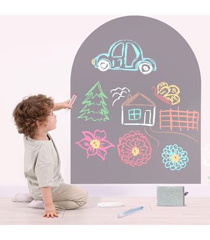 Pannello Magnetico Decorativo Adesivo Da Parete Magnetico Ad Arco Per Bambini, Lavagna Lavagna Magnetica 80x100 Cm - 11