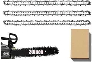 CHAMSUREUK 3 Pack Chainsaw Chain for 20 Inch (50cm) Bar, 76 Drive Links, 0.058" Gauge, 0.325" Pitch, Replacement Chain fits for Timberpro 62CC, Hyundai and Other Chainsaws
