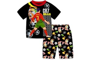 TONGQUD Ronaldo Boys Short Sleeve Sleepwear Summer Cotton Soft Pajamas Set 2 Pieces