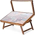Tektalk Jigsaw Puzzle Table with LED Light, Jigsaw Puzzle Board with Folding Legs and Cover, Wooden Plateau with 5 Adjustable Angles, for Puzzle Storage, for Up to 1000 Pieces