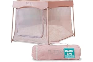 Tutti Bambini Baby Playpen - Foldable Playpen for Baby and Toddlers with Mesh Walls, Zip Door, Floor Mat & Travel Bag, 135 x 135 x 75 cm (Gumdrop) - New 2025 Version