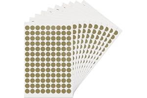 YIKIADA Złote, okrągłe naklejki punktowe, 13 mm, samoprzylepne, wodoodporne, samoprzylepne kropki, naklejki, małe etykiety z kodami kolorystycznymi, 1170 sztuk