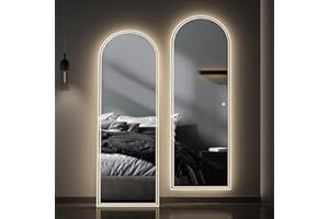 ‎BD-BAODE BD-Baode Ganzkörperspiegel mit Beleuchtung 150x50cm,3 Lichtfarbe Dimmbar Standspiegel mit Touch-Schalter,LED Ganzkörperspiegel für Schlafzimmer, Wohnzimmer und Eingangsbereich
