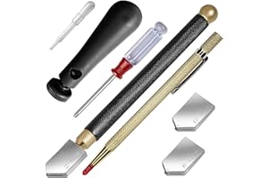 YYUWEI YYWEi Glasschneider Glas Cutter 2-20 mm Professionelle Glas Schneider Öl-Feed Cutter Glasschneidkopf Diamantschneider mit 3 Glasschneidkopf für Glass Akkurate Schnitte Flaschen