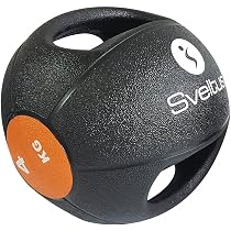 Médicine-Ball Sveltus 1kg Noir/Jaune - Double Poignées Pour Fitness Et Cross Training
