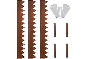 JonesHouseDeco Bordi per prato, confezione da 3 bordi in acciaio Cor-Ten pre-arrugginito, strisce in acciaio da 1 m di lunghezza x 14 cm di altezza, per recinzione decorativa (lunghezza totale 3 m)
