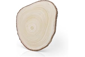 MIUUIPI Discos de madera de 30-35 cm, discos redondos sin agujero, discos de madera para manualidades, disco de árbol de paulownia, decoración de mesa, placa de madera redonda para manualidades, boda