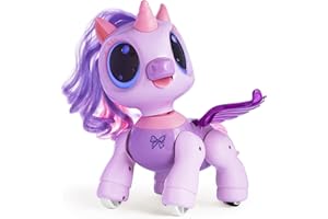 SGILE Licorne Jouet Fille Rc Robot Enfant 3 4 5 6 7 Ans, Intéractif, Détection des Gestes, Programmable, Musique Danse Marche avec LED Cadeau d'anniversaire, Violet