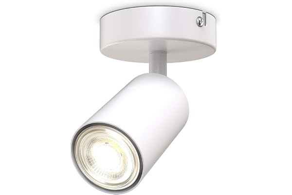B.K.Licht I spot plafond I pivotant I orientable I GU10 I blanc mat I livré sans ampoule